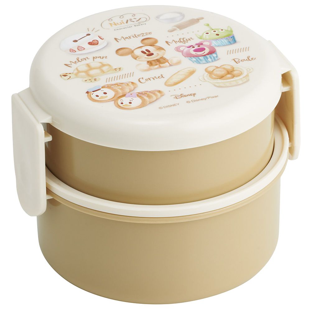 スケーター(Skater) 弁当箱 丸型 ランチボックス 500ml 2段 フォーク付 日本製 Nuiパン スケーター_ONWR1_71741