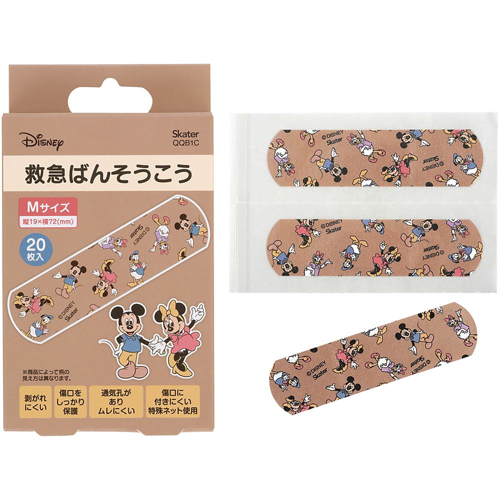 救急 ばんそうこう 絆創膏 Mサイズ 20枚 ミッキー＆フレンズ スケーター QQB1C_71841