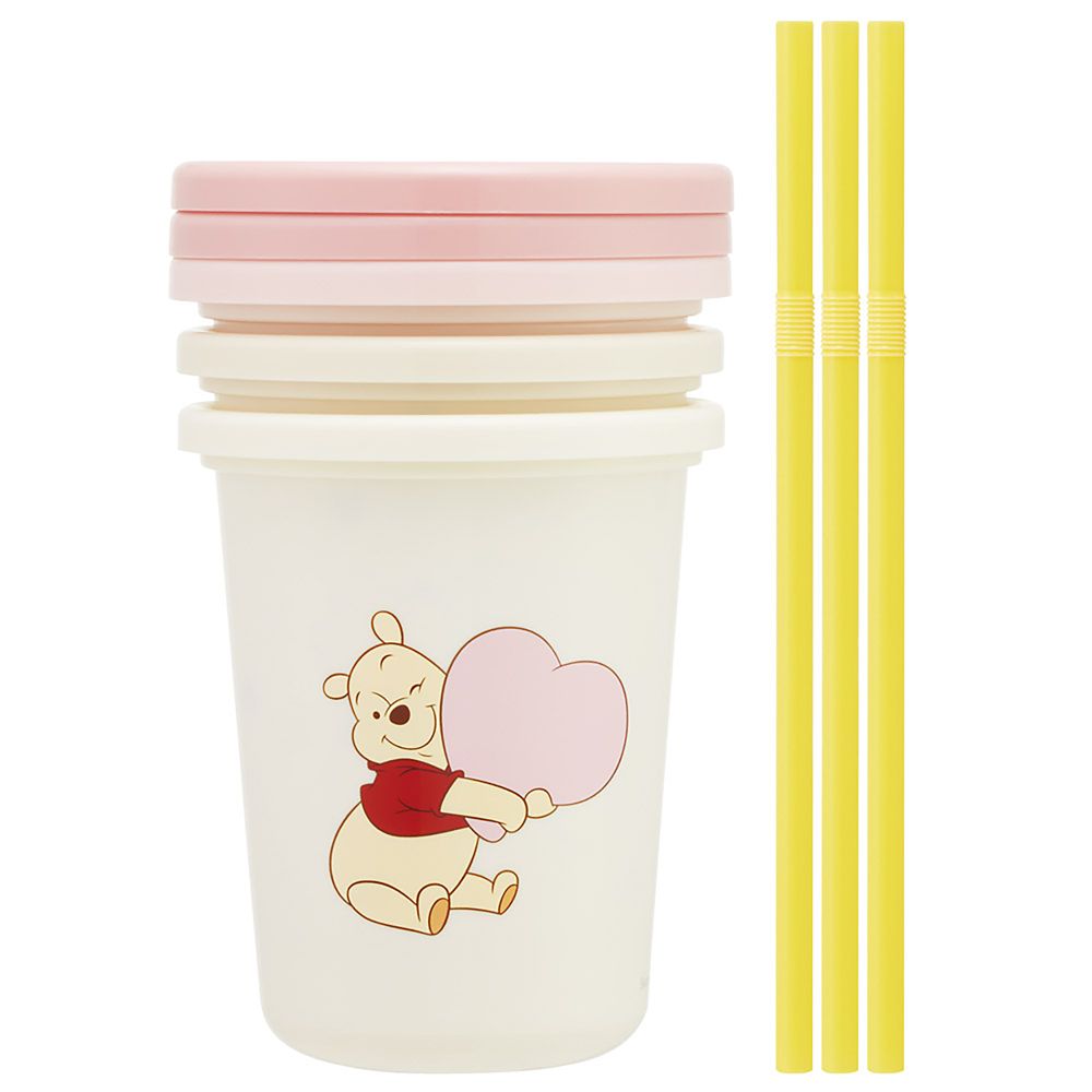 ストロー付 タンブラー 320ml 3個 セット 日本製 くまのプーさん HUG&HEART スケーター SIH3ST_71855