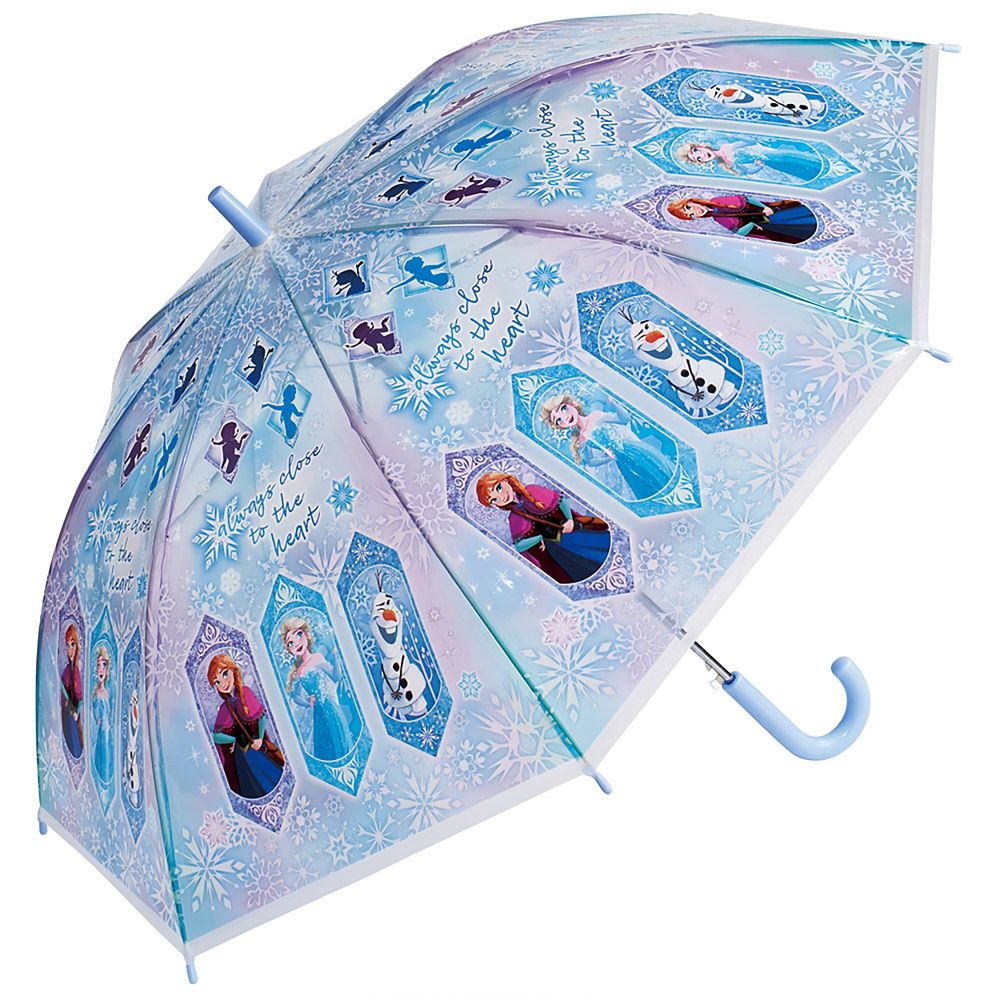 ビニール傘 子供用 55cm アナと雪の女王 3 女の子 9~10才 125~135cm ワンタッチジャンプ式 8本骨 ネームタグ付き スケーター_UBV3_72004
