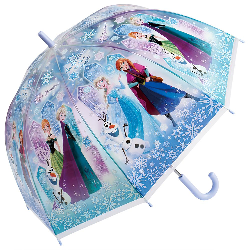 長傘 ビニール傘 子供用 55cm アナと雪の女王 2 女の子 9~10才 125~135㎝ 雨に濡れにくいドーム型 ワンタッチジャンプ式 スケーター_UBVD55_72006