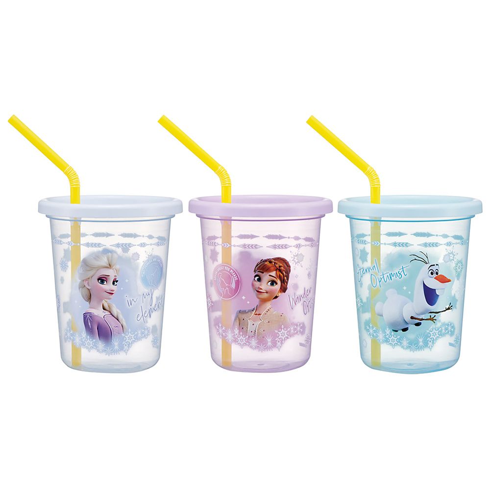 ストロー付 タンブラー 320ml 3個 セット 日本製 アナと雪の女王 26 女の子 スケーター_SIH3ST_72157
