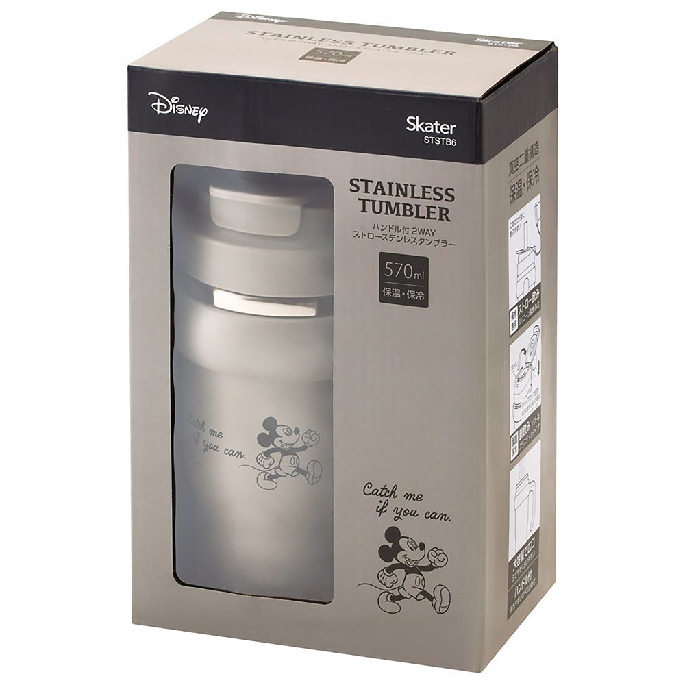 ストロータンブラー 570ml 保温 保冷 ハンドル付 2WAY 直飲み ミッキーマウス シンプルロゴ スケーター_STSTB6_72529
