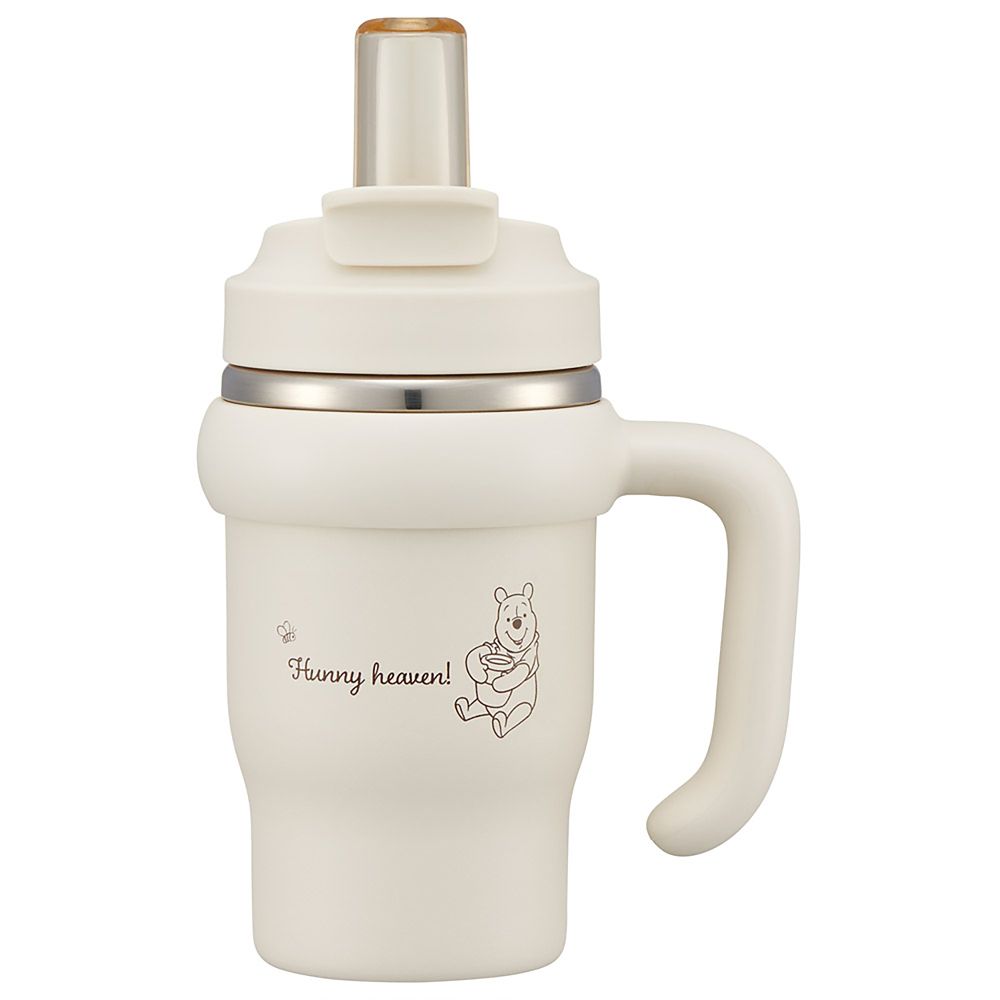 ストロータンブラー 570ml 保温 保冷 ハンドル付 2WAY 直飲み くまのプーさん シンプルロゴ スケーター_STSTB6_72530