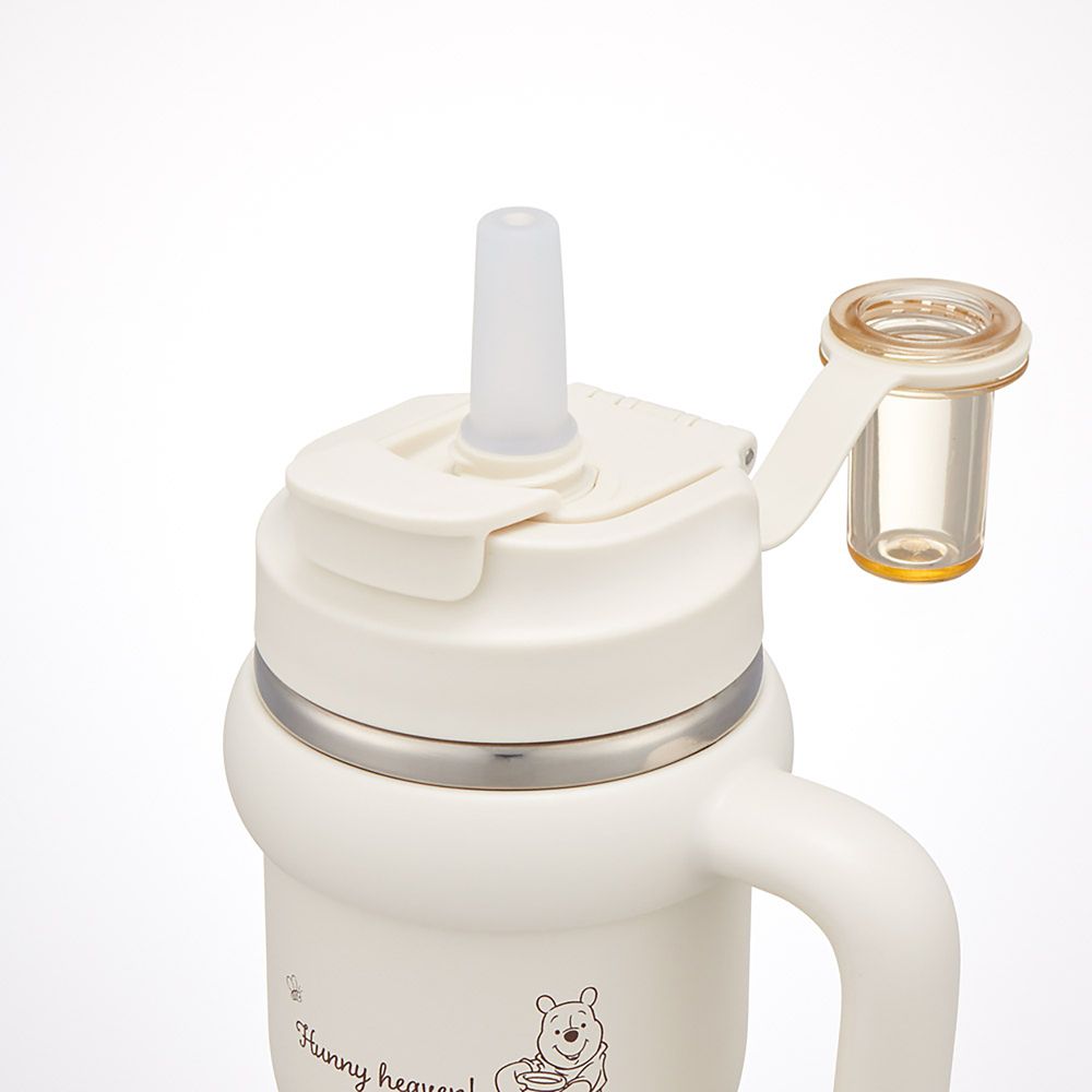 ストロータンブラー 570ml 保温 保冷 ハンドル付 2WAY 直飲み くまのプーさん シンプルロゴ スケーター_STSTB6_72530