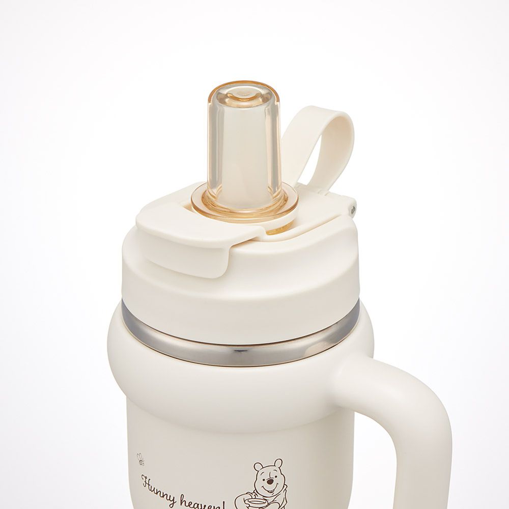 ストロータンブラー 570ml 保温 保冷 ハンドル付 2WAY 直飲み くまのプーさん シンプルロゴ スケーター_STSTB6_72530
