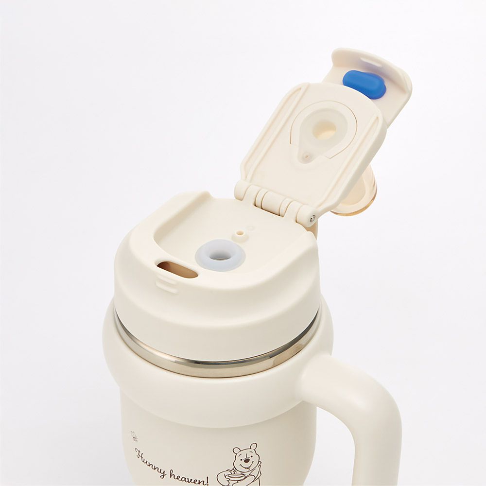 ストロータンブラー 570ml 保温 保冷 ハンドル付 2WAY 直飲み くまのプーさん シンプルロゴ スケーター_STSTB6_72530