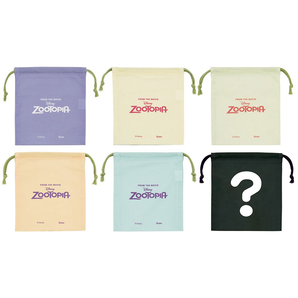 ランチ巾着 お弁用袋 Lサイズ 6枚入 全6種類 ブラインドボックス 幅20&times;高23cm 日本製 ズートピア スケーター_KBB22B_72909