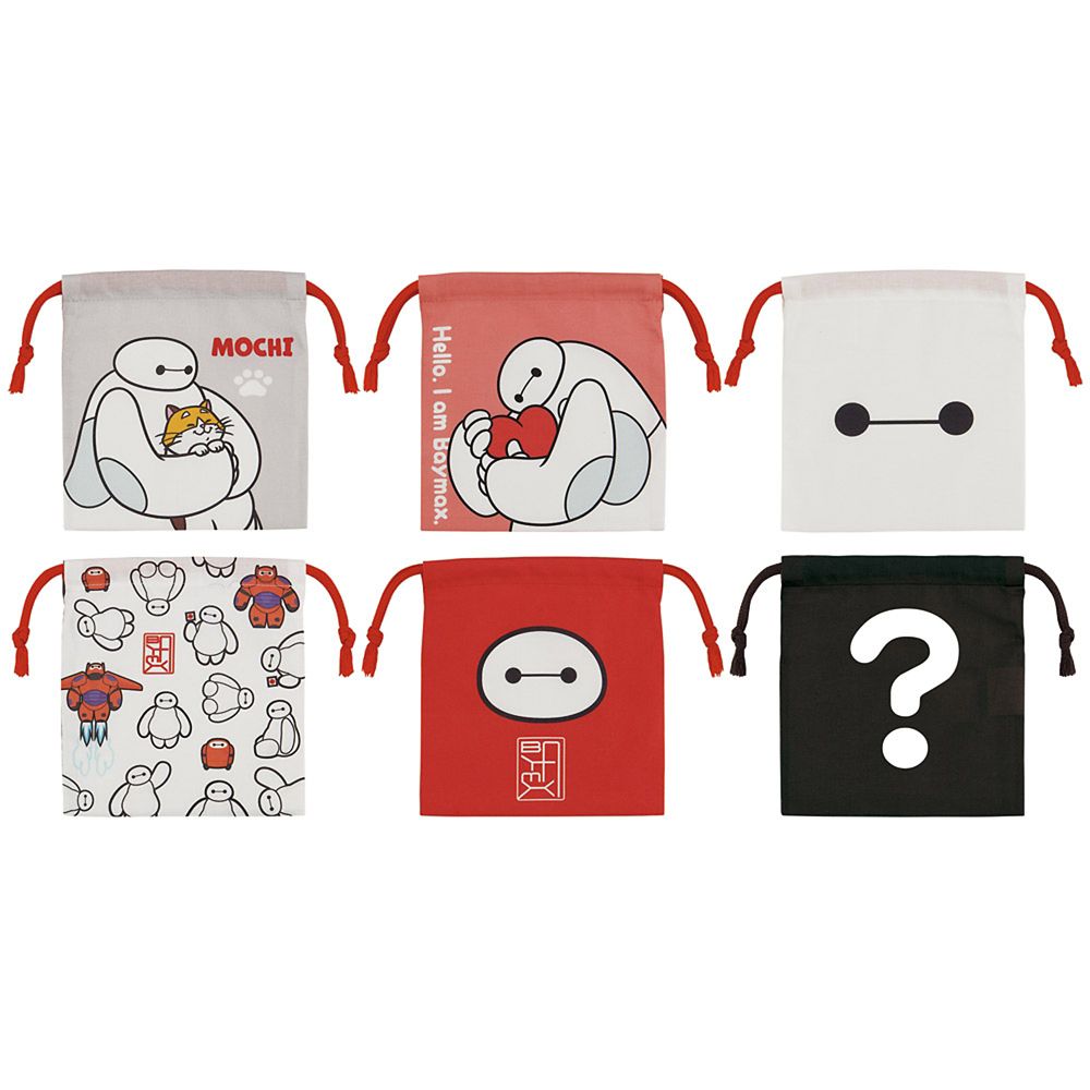 ランチ巾着 お弁当袋 Mサイズ 6枚入 全6種類 ブラインドボックス 幅15.5&times;高17cm 日本製 ベイマックス スケーター_KBB21B_72913