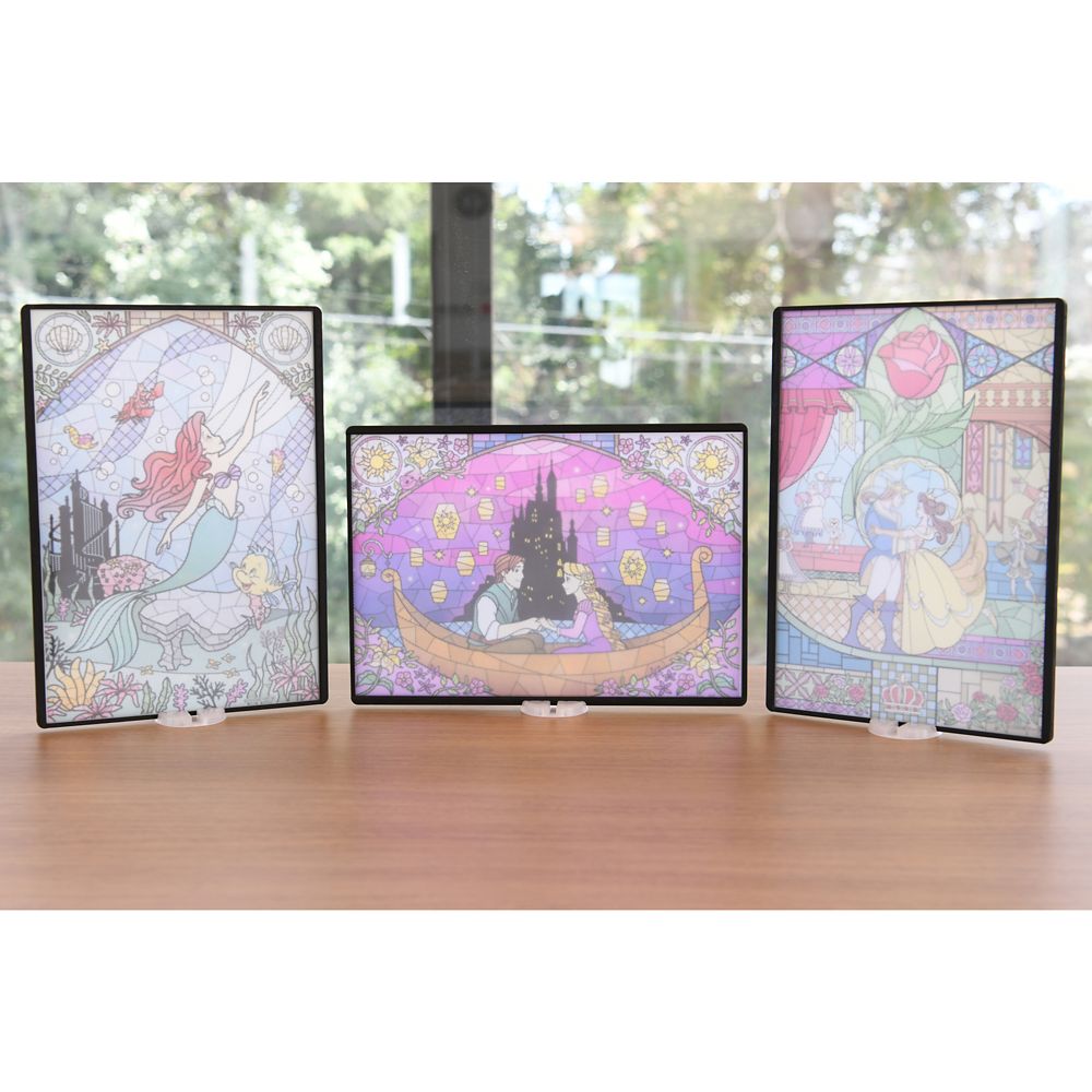 美女と野獣　ステンドグラス風まな板　スタンド付