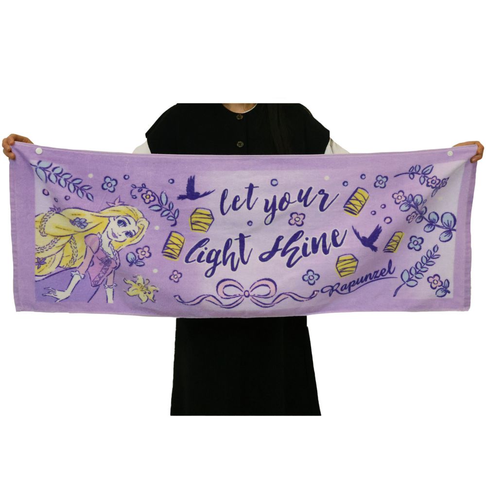 ラプンツェル ジュニアバスタオル パープルフラワーガーデン