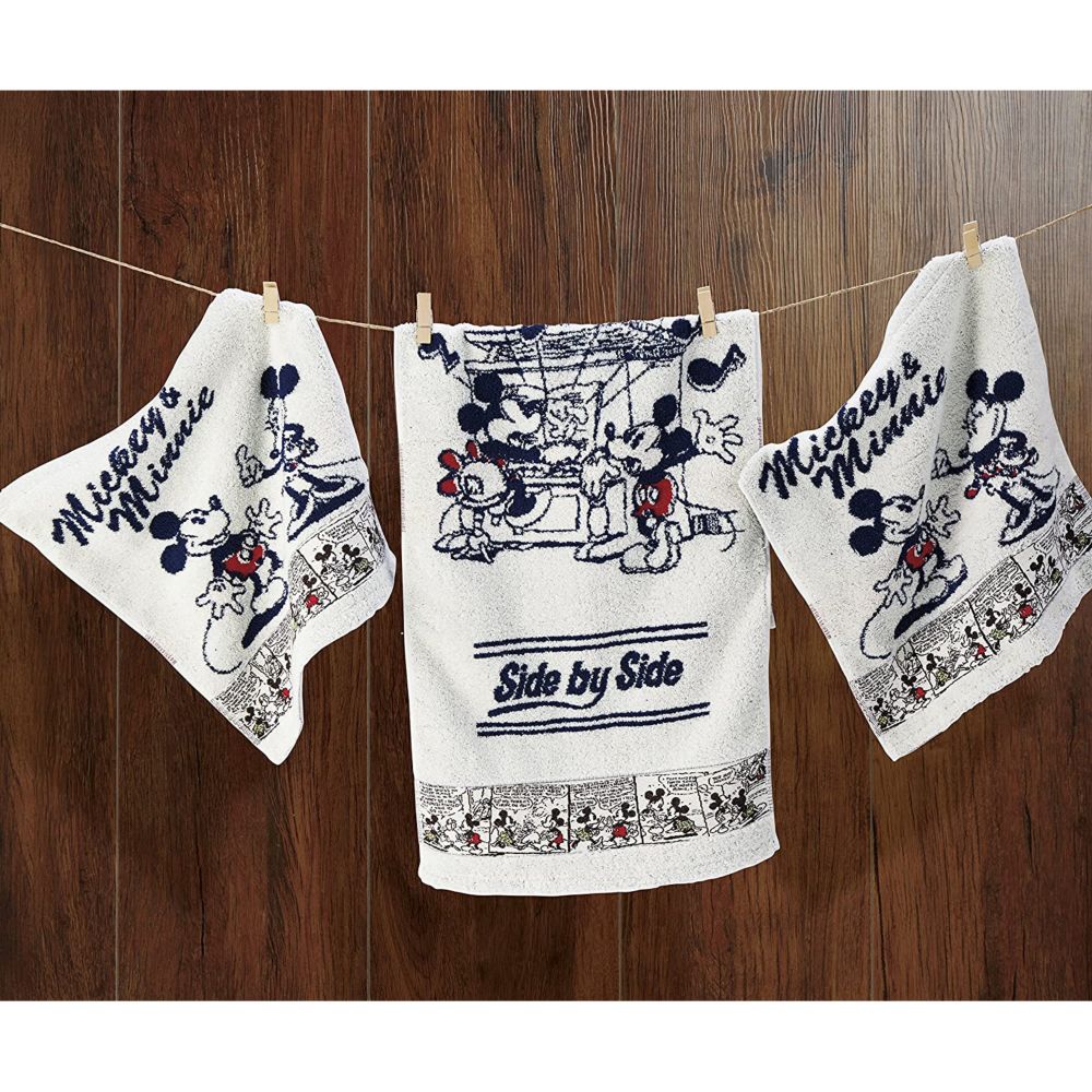 公式 ショップディズニー ミッキー ミニー タオルギフト ウォッシュタオル フェイスタオルタオル 3枚セット コミックミッキー ミニー