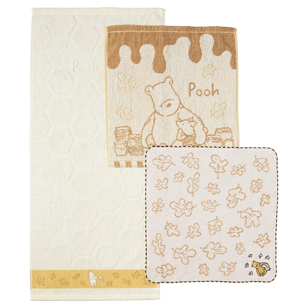 公式 ショップディズニー クラシック プー くまのプーさん タオルギフト ウォッシュタオル フェイスタオル 3枚セット シュシュミエル