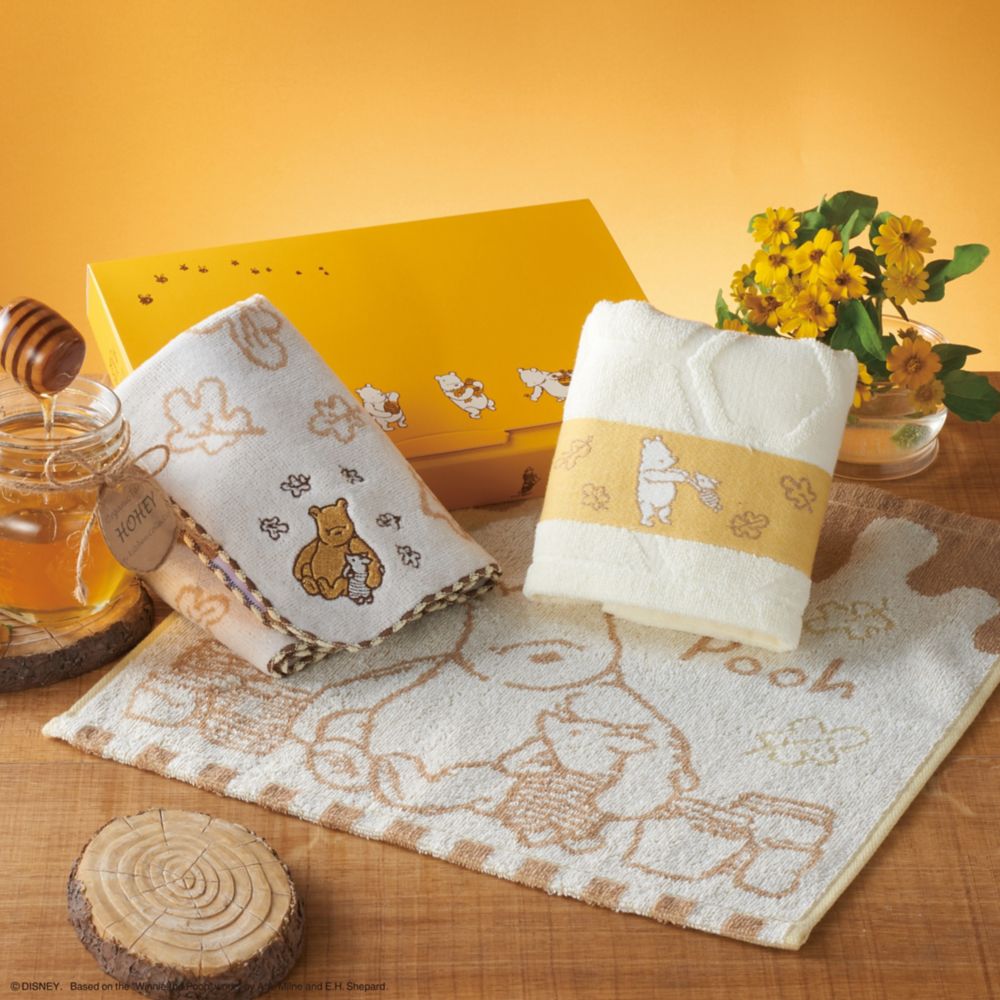 公式 ショップディズニー くまのプーさん クラシック プー タオルギフト ウォッシュタオル フェイスタオル 2枚セット シュシュミエル
