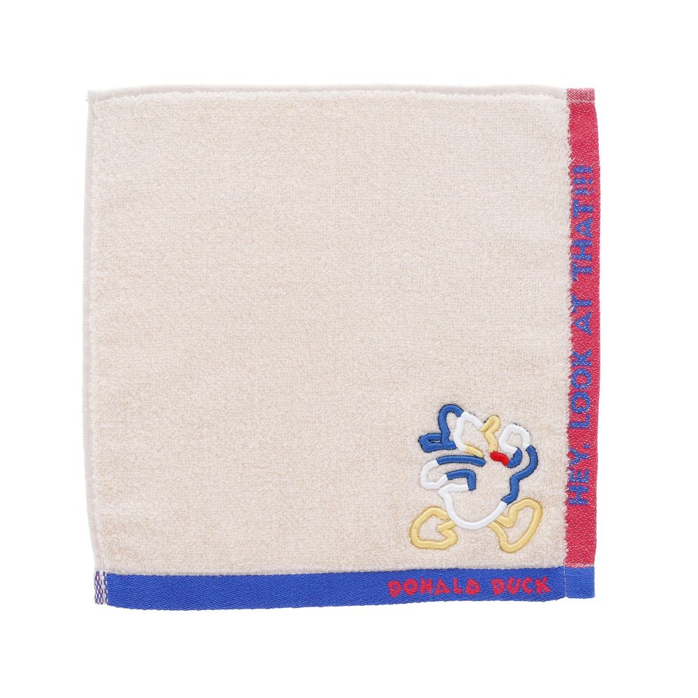 ドナルドダック ミニタオル ベージュカラーライン