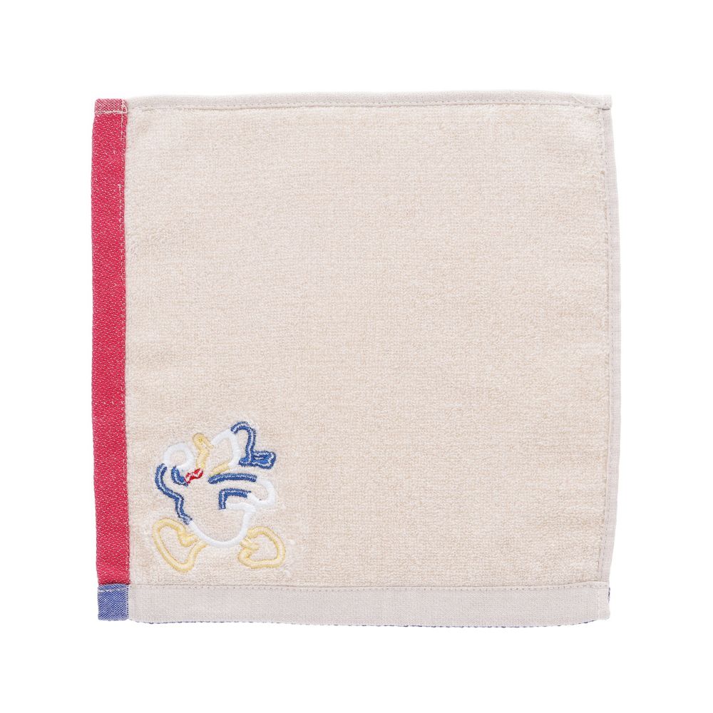 ドナルドダック ミニタオル ベージュカラーライン