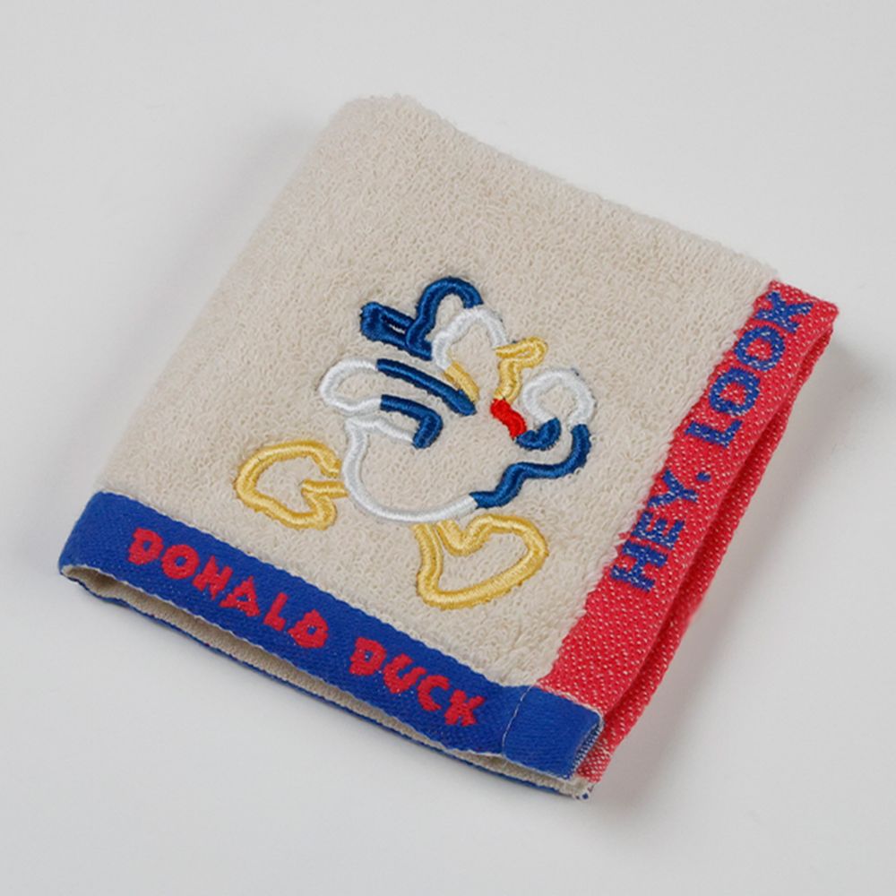 ドナルドダック ミニタオル ベージュカラーライン