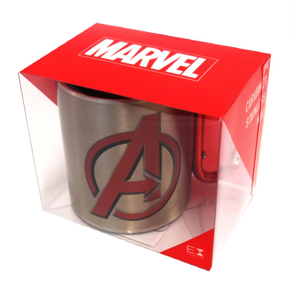 MARVEL COLLECTION(マーベルコレクション)/カラビナマグ アベンジャーズ シルバー<br>カラビナ/カラビナマグ/マグカップ/コップ/アベンジャーズ/ロゴ