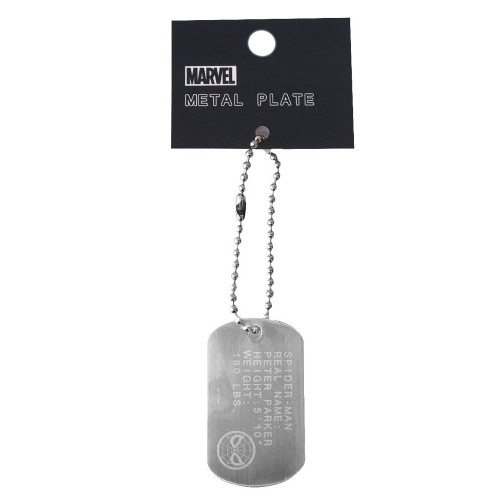 MARVEL COLLECTION(マーベルコレクション)/メタルプレート スパイダーマン<br>マーベルロゴ/ドッグタグ/タグ/プレート/キーホルダー/キーチェーン/スパイダーマン