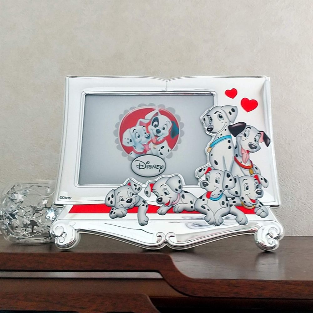 【イタリア直輸入】VALENTI　フォトフレーム　シルバー加工　101匹わんちゃん（ファミリー）　D271 4L　13x18cm 　2L判