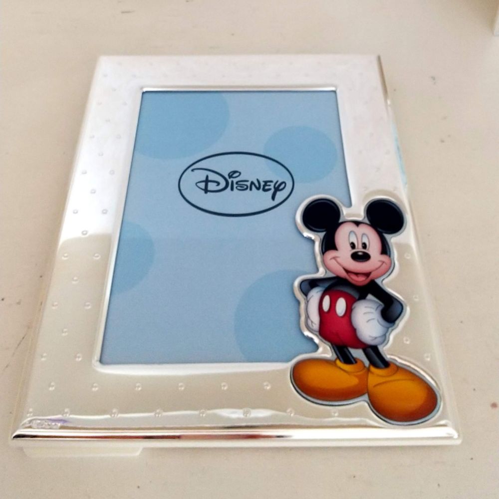 公式 ショップディズニー イタリア直輸入 Valenti フォトフレーム シルバー加工 ミッキーマウス ドット柄 D294 3lc 9x13cm L判