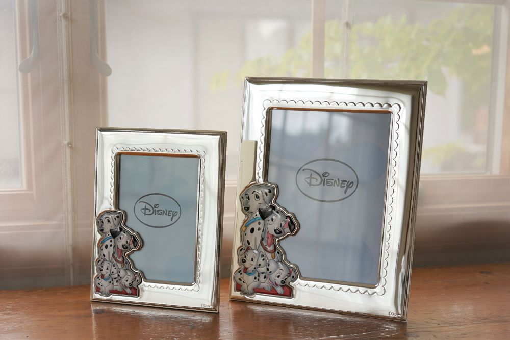 【イタリア直輸入】VALENTI　フォトフレーム　シルバー加工　101匹わんちゃん　ブルー　D314 3LC　9x13cm 　L判