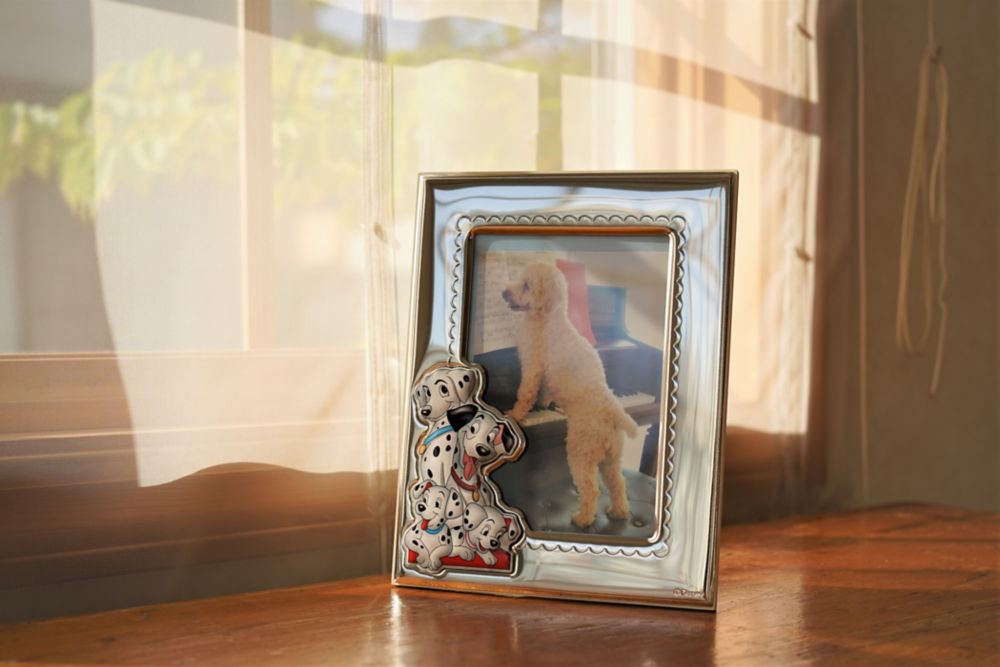 【イタリア直輸入】VALENTI　フォトフレーム　シルバー加工　101匹わんちゃん　ピンク　D314 3LRA　9x13cm 　L判