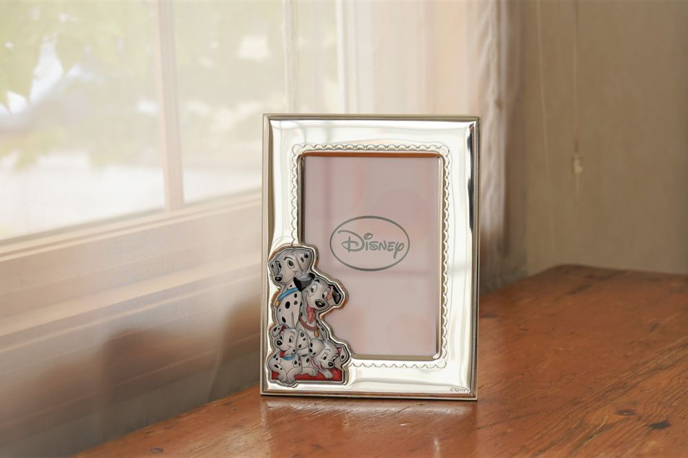 【イタリア直輸入】VALENTI　フォトフレーム　シルバー加工　101匹わんちゃん　ピンク　D314 3LRA　9x13cm 　L判