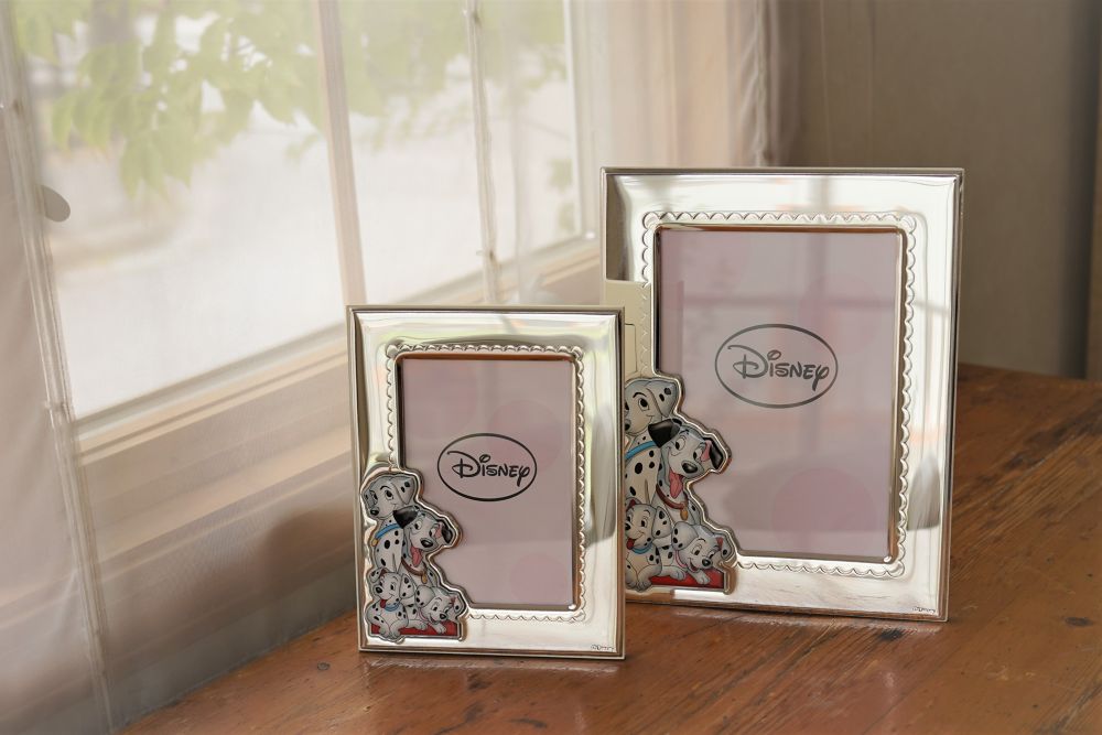 【イタリア直輸入】VALENTI　フォトフレーム　シルバー加工　101匹わんちゃん　ピンク　D314 4LRA　13x18cm 　2L判