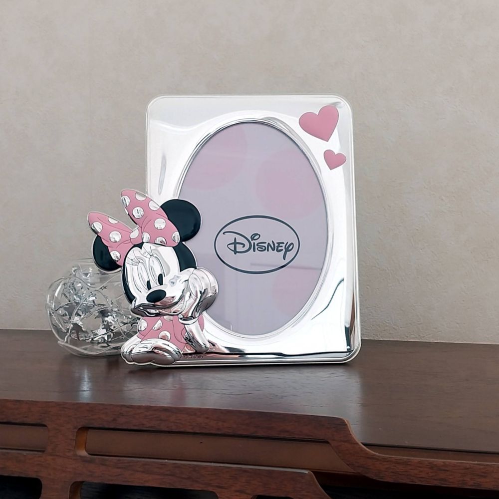 【イタリア直輸入】VALENTI　フォトフレーム　シルバー加工　ミニーマウス（ハート）　D101 4LRA　13x18cm　2L判