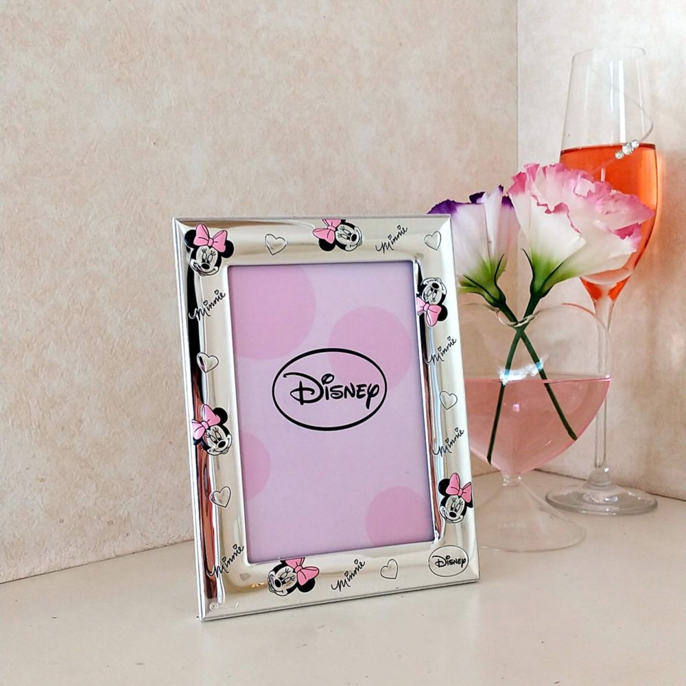 【イタリア直輸入】VALENTI　フォトフレーム 　シルバー加工　ミニーマウス（マルチパターン）　D120 3LRA　9&times;13cm　L判