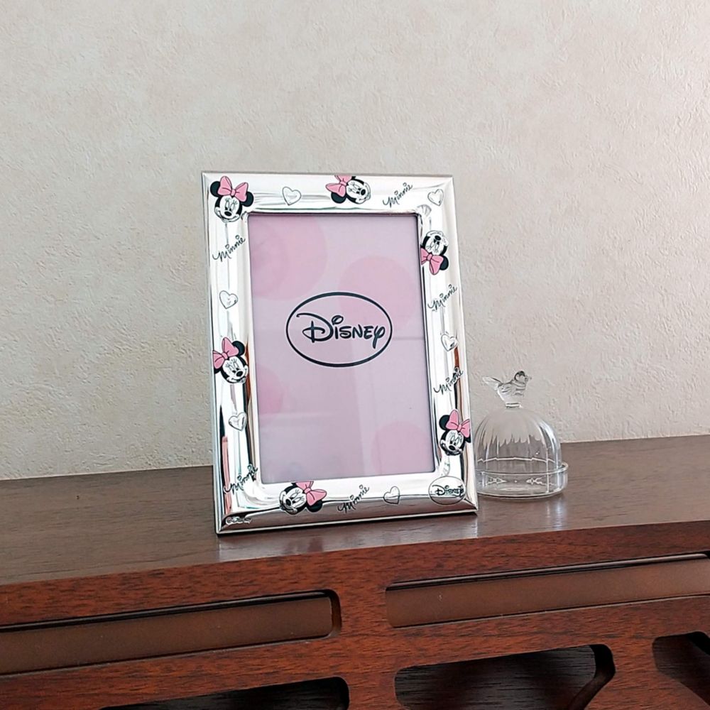 【イタリア直輸入】VALENTI　フォトフレーム 　シルバー加工　ミニーマウス（マルチパターン）　D120 3LRA　9&times;13cm　L判