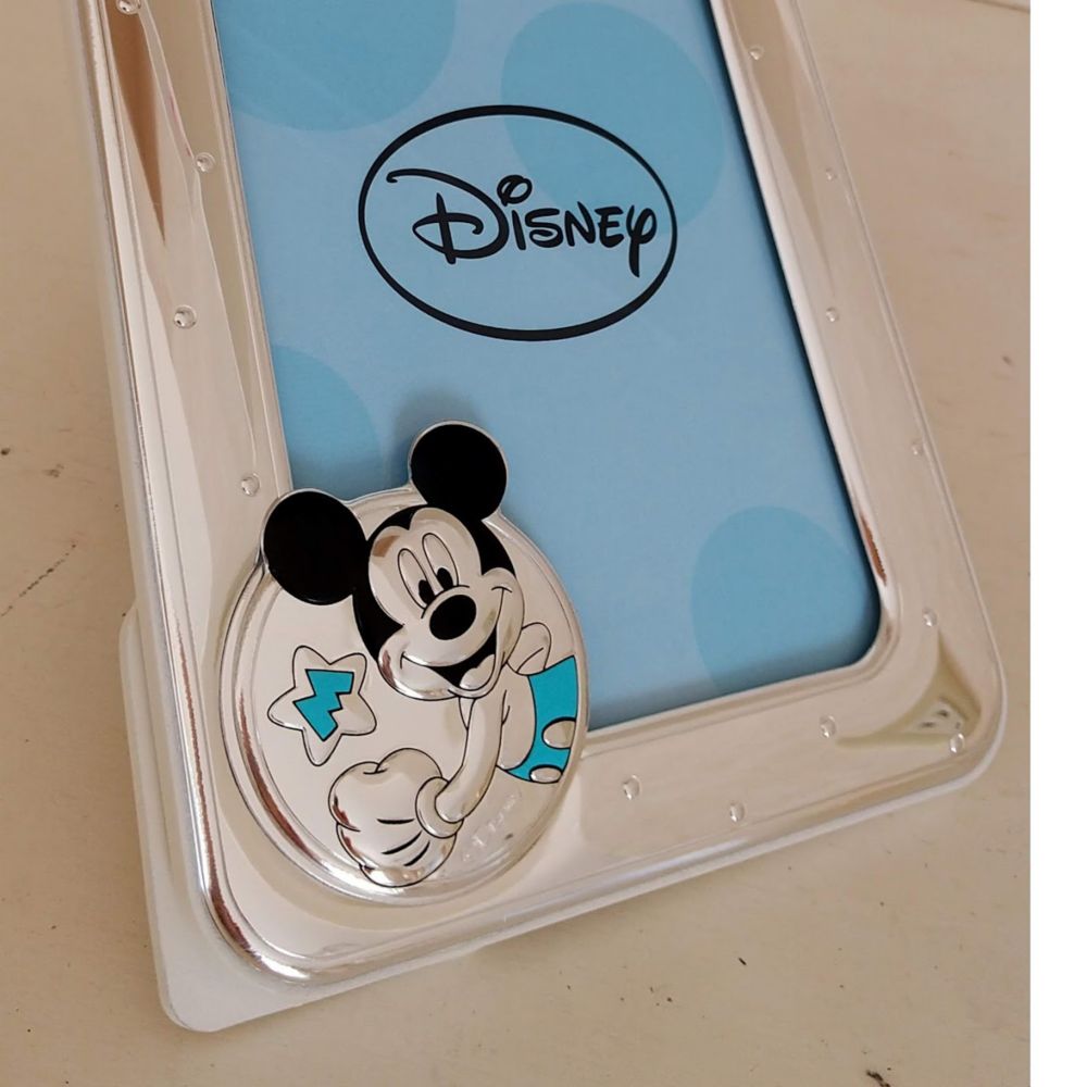 【イタリア直輸入】VALENTI　フォトフレーム　シルバー加工　ミッキーマウス（メダル）　D150 3LC　9x14cm   L判