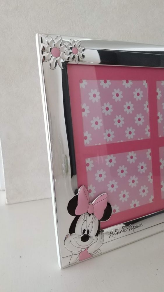 【イタリア直輸入】VALENTI　フォトフレーム 　シルバー加工　ミニーマウス（横長）　D163 4LRA　21x17cm