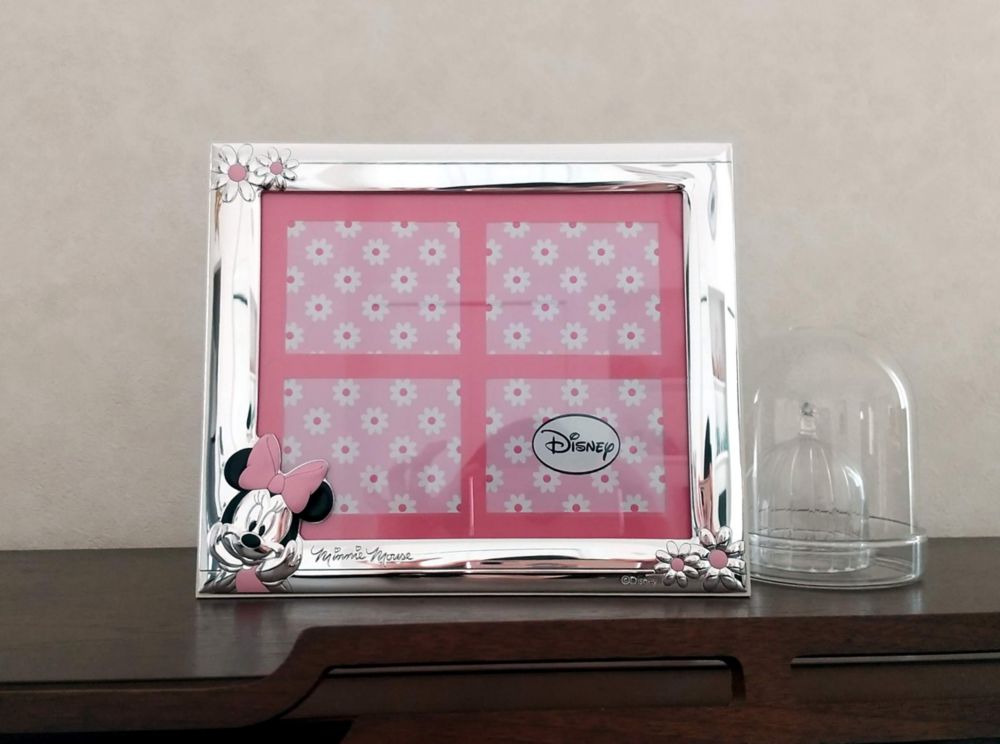 【イタリア直輸入】VALENTI　フォトフレーム 　シルバー加工　ミニーマウス（横長）　D163 4LRA　21x17cm