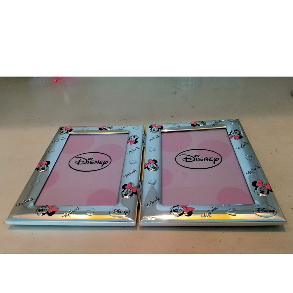 【イタリア直輸入】VALENTI　フォトフレーム 　シルバー加工　ミニーマウス（ダブル）　D365 3LRA　9x13cm 　L判