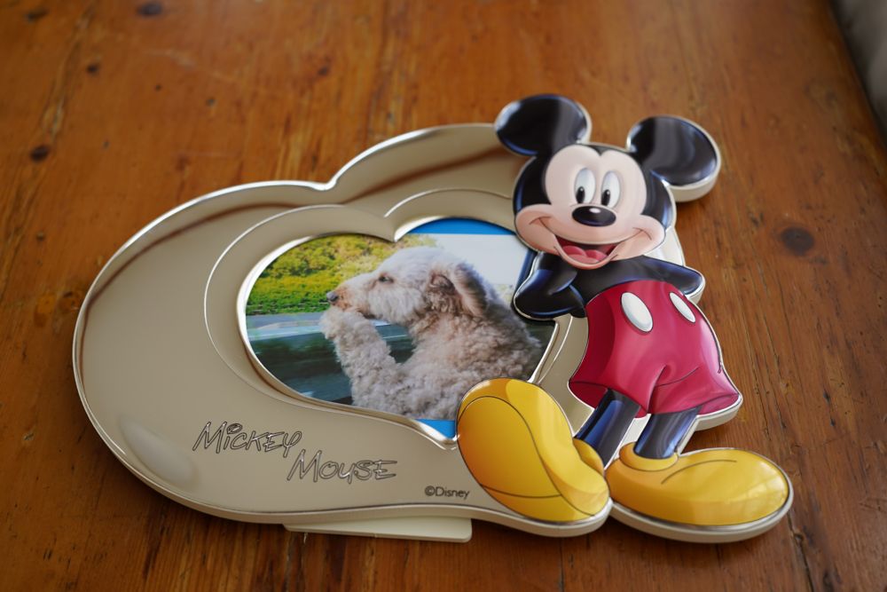 【イタリア直輸入】VALENTI　フォトフレーム　シルバー加工　ミッキーマウス（ハート）　D220 3XLC  13x11cm