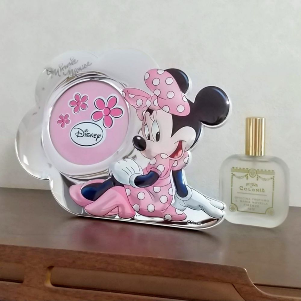 【イタリア直輸入】VALENTI　フォトフレーム 　シルバー加工　ミニーマウス（フラワー）　D231 3XLRA　13x11cm　L判