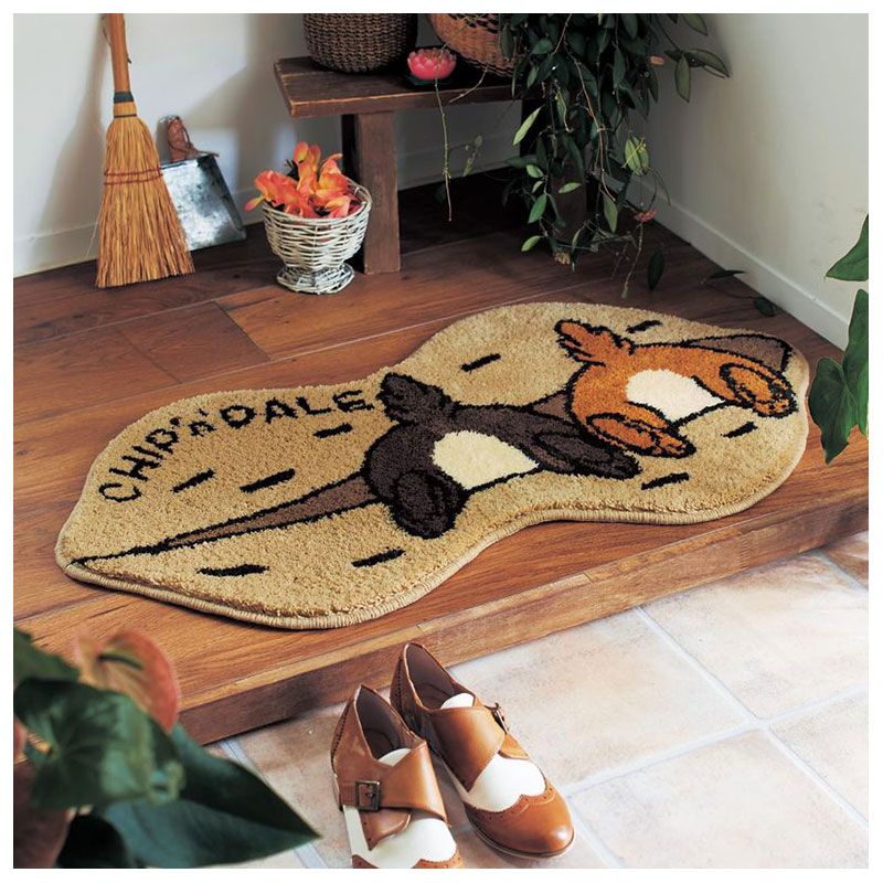 公式 ショップディズニー 送料無料 チップ デール 玄関マット ピーナッツ型
