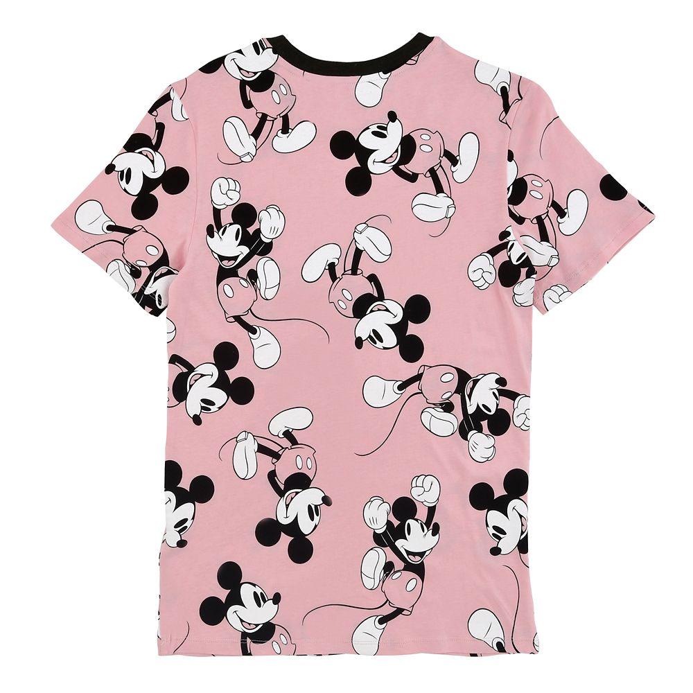 公式 ショップディズニー ミッキー 半袖tシャツ 総柄 ピンク Walt Disney Worldロゴ