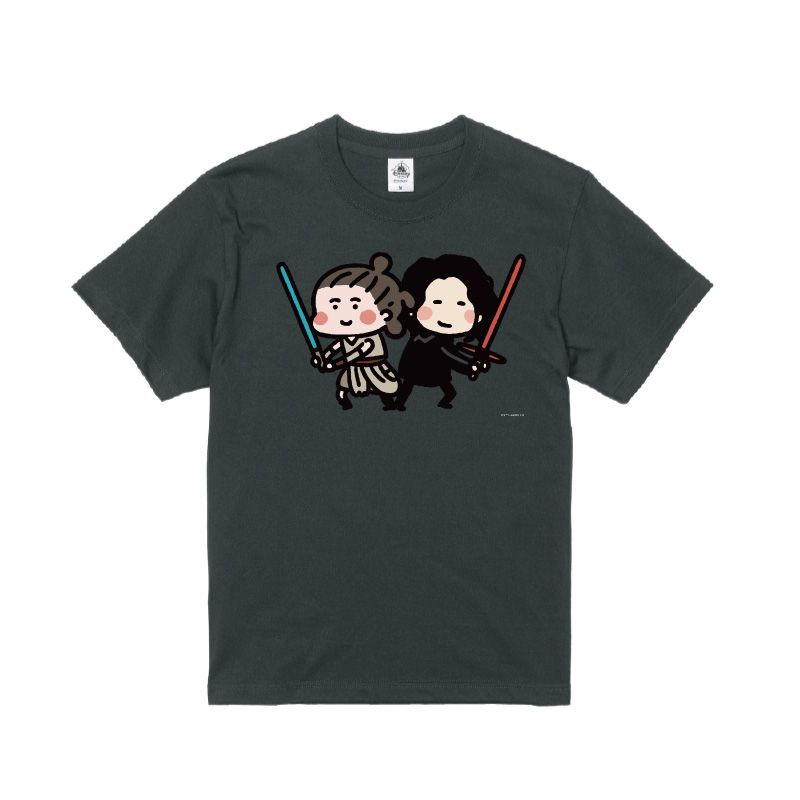 【D-Made】オーガニックコットンTシャツ カナヘイ画♪スター・ウォーズ レイ&カイロ・レン「おつかれさまです」