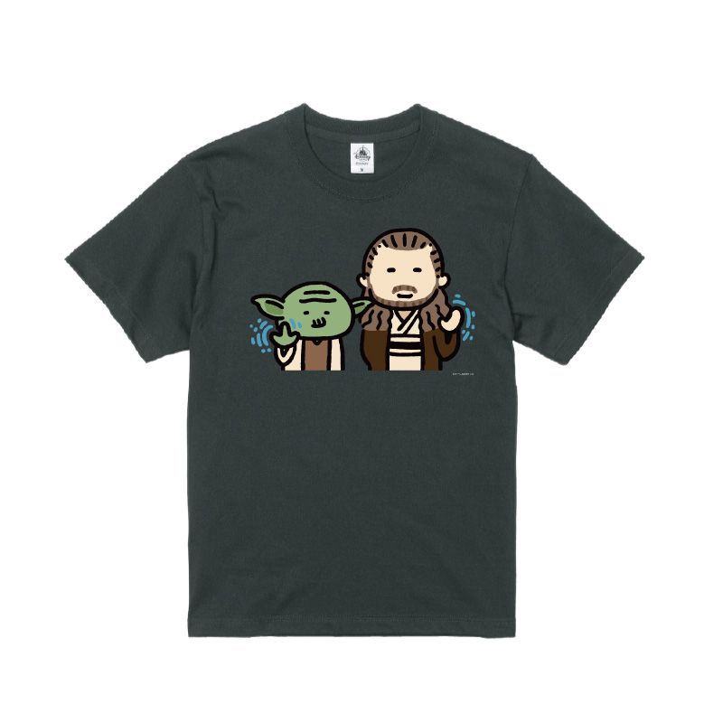 【D-Made】オーガニックコットンTシャツ カナヘイ画♪スター・ウォーズ クワイ=ガン・ジン&ヨーダ「考えるな感じろ」