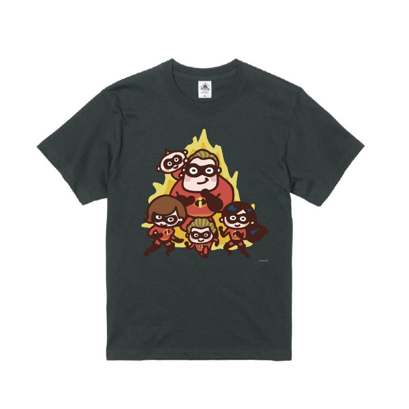 【D-Made】オーガニックコットンTシャツ カナヘイ画♪WE LOVE PIXAR インクレディブル・ファミリー「みんなで力を合わせれば大丈夫！！」