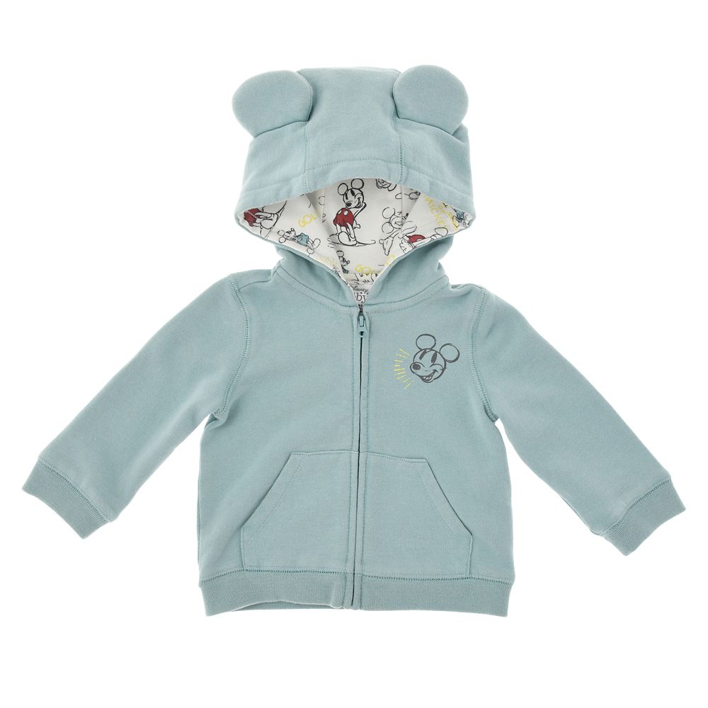 公式 ショップディズニー ミッキー ベビー用パーカー ブルー イエロー Disney Baby