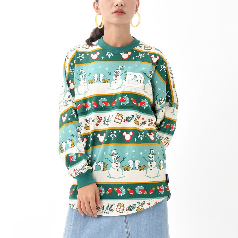 公式 ショップディズニー Spirit Jersey ミッキー 長袖tシャツ ボーダー Disney Christmas 22