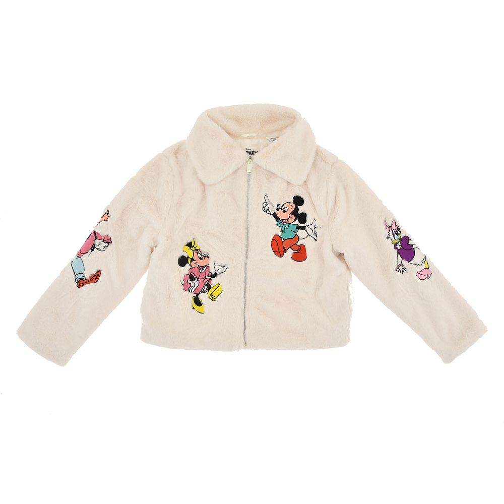 公式 ショップディズニー ミッキー フレンズ ジャケット フェイクファー Retro ホワイト M L