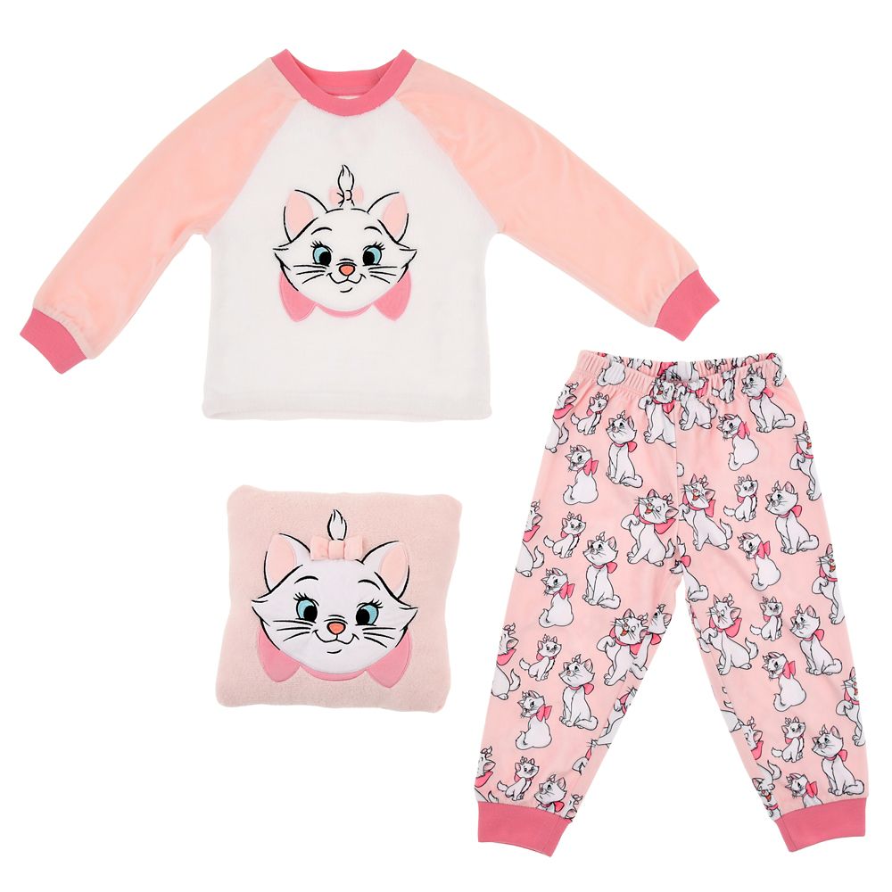 公式 ショップディズニー マリー おしゃれキャット キッズ用長袖パジャマ クッション付き ピンク 100 110 1