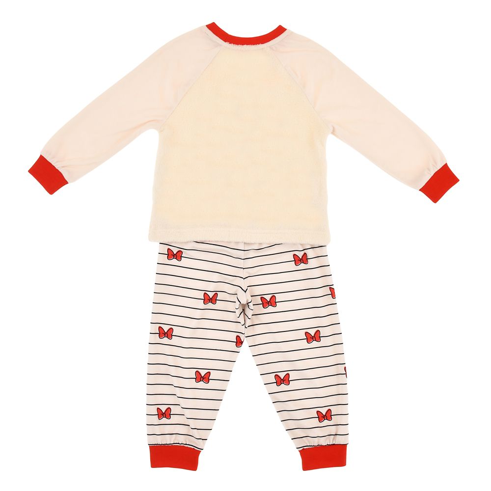 公式 ショップディズニー ミニー キッズ用長袖パジャマ クッション付き ホワイト 100 110 1