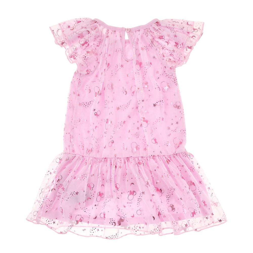 公式 ショップディズニー ミニー キッズ用半袖パジャマ ワンピース メタリックアイコン ピンク 100 110 1