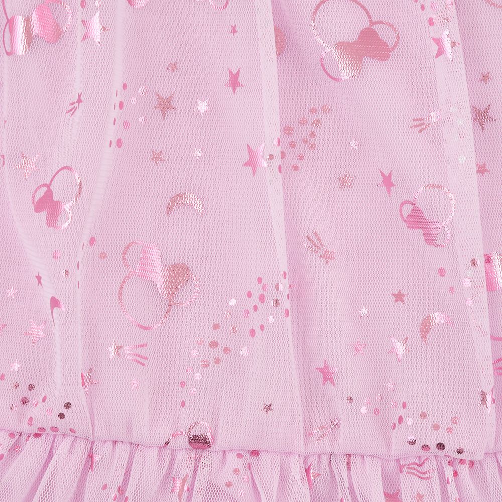 公式 ショップディズニー ミニー キッズ用半袖パジャマ ワンピース メタリックアイコン ピンク 100 110 1